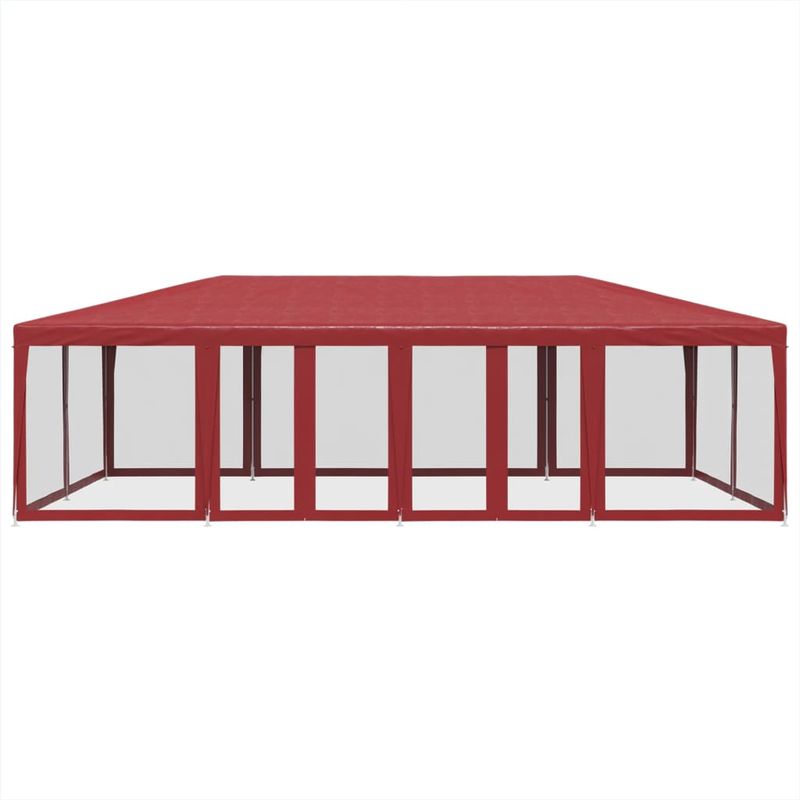 Casa si Gradina - Gradina si terasa - Umbrele si pavilioane - Pavilioane - Cort de petrecere cu 12 pereti din plasa, rosu, 8x4 m, HDPE - Infinity.ro