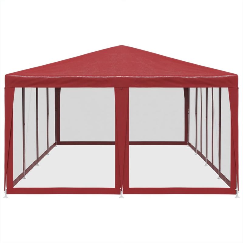 Casa si Gradina - Gradina si terasa - Umbrele si pavilioane - Pavilioane - Cort de petrecere cu 12 pereti din plasa, rosu, 8x4 m, HDPE - Infinity.ro