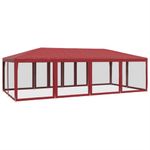 Casa si Gradina - Gradina si terasa - Umbrele si pavilioane - Pavilioane - Cort de petrecere cu 12 pereti din plasa, rosu, 8x4 m, HDPE - Infinity.ro