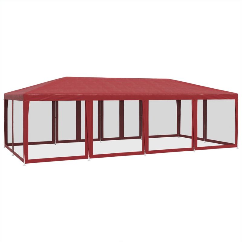 Casa si Gradina - Gradina si terasa - Umbrele si pavilioane - Pavilioane - Cort de petrecere cu 12 pereti din plasa, rosu, 8x4 m, HDPE - Infinity.ro