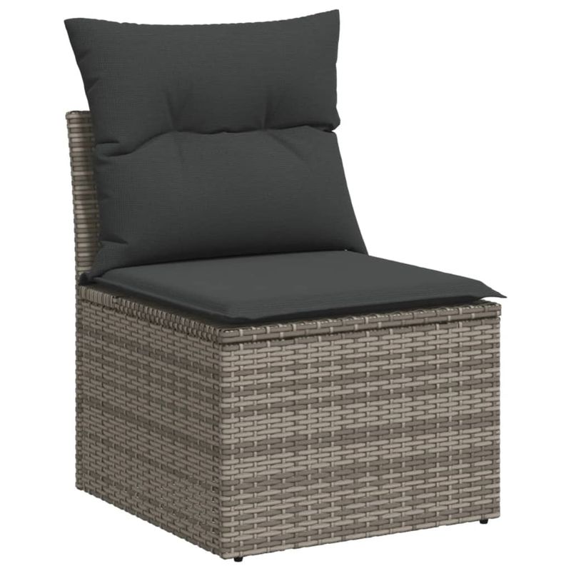Casa si Gradina - Gradina si terasa - Mobilier exterior - Seturi mobila gradina - Set mobilier de gradina cu perne, 10 piese, gri, poliratan - Infinity.ro