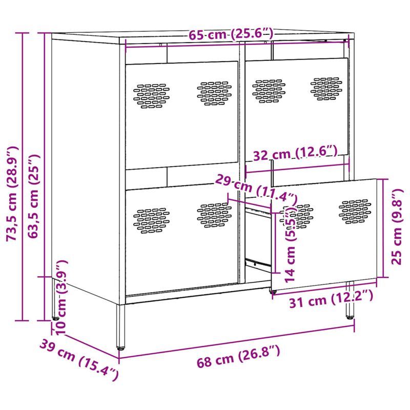 Casa si Gradina - Mobilier - Comode si corpuri - Comode - Dulap, roz, 68x39x73,5 cm, otel laminat la rece - Infinity.ro