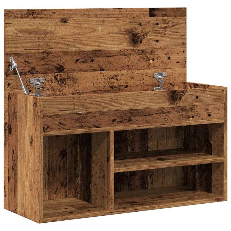 Casa si Gradina - Mobilier - Organizare si depozitare - Organizator incaltaminte - Bancheta pantofar, lemn vechi, 80x30x45 cm, lemn prelucrat - Infinity.ro