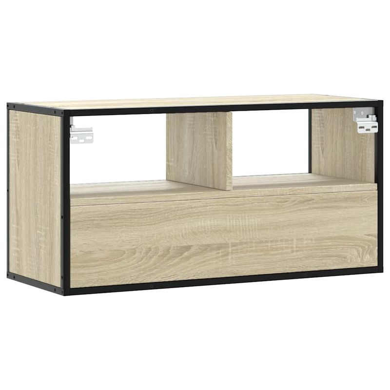 Casa si Gradina - Mobilier - Comode si corpuri - Comode - Dulap TV, stejar sonoma, 80x31x39,5 cm, lemn prelucrat si metal - Infinity.ro