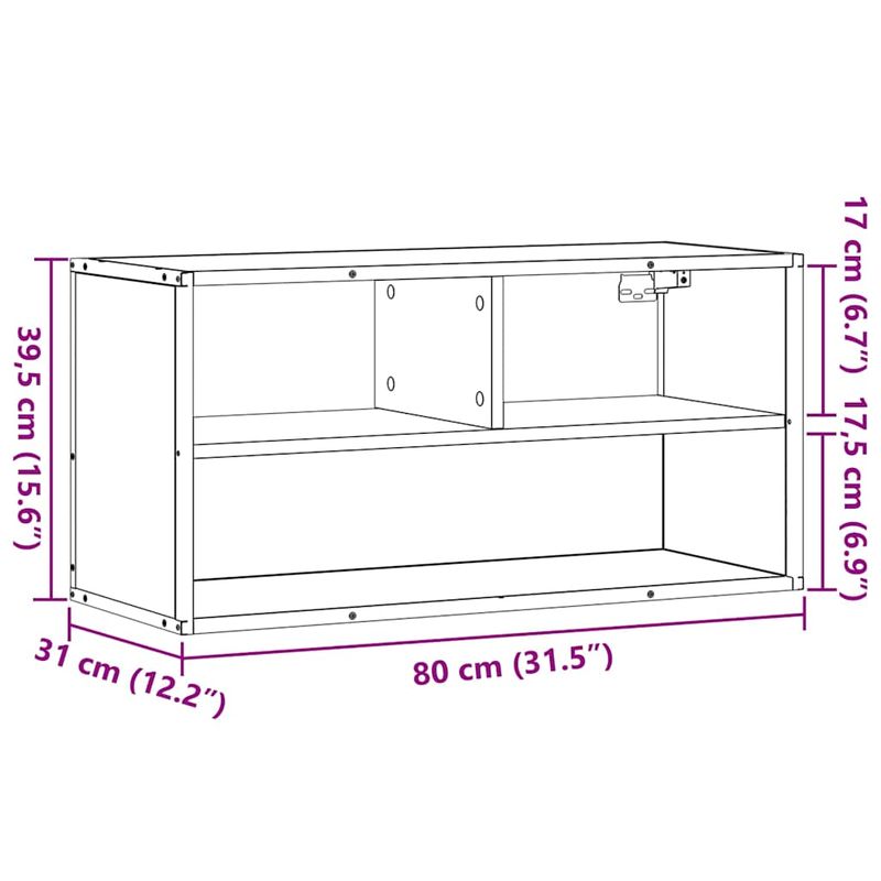 Casa si Gradina - Mobilier - Comode si corpuri - Comode - Dulap TV, stejar sonoma, 80x31x39,5 cm, lemn prelucrat si metal - Infinity.ro