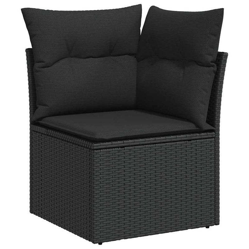 Casa si Gradina - Gradina si terasa - Mobilier exterior - Seturi mobila gradina - Set mobilier de gradina cu perne, 8 piese, negru, poliratan - Infinity.ro