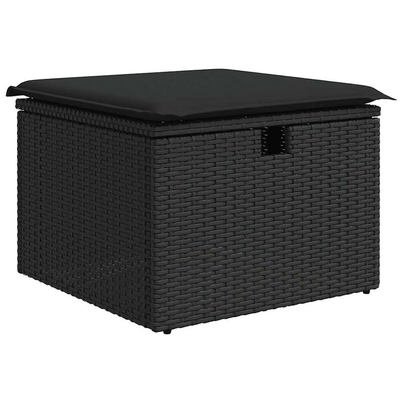 Casa si Gradina - Gradina si terasa - Mobilier exterior - Seturi mobila gradina - Set mobilier de gradina cu perne, 8 piese, negru, poliratan - Infinity.ro