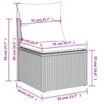 Casa si Gradina - Gradina si terasa - Mobilier exterior - Seturi mobila gradina - Set mobilier gradina cu perne, 6 piese, gri, poliratan - Infinity.ro