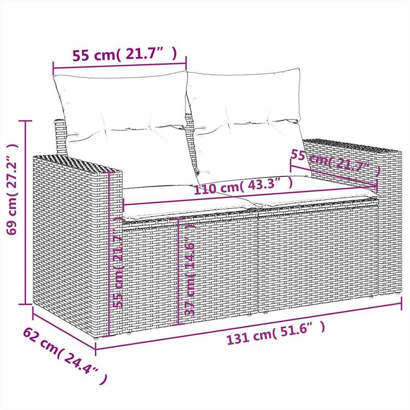 Casa si Gradina - Gradina si terasa - Mobilier exterior - Seturi mobila gradina - Set mobilier gradina cu perne, 6 piese, gri, poliratan - Infinity.ro