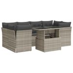 Casa si Gradina - Gradina si terasa - Mobilier exterior - Seturi mobila gradina - Set canapele de gradina cu perne, 7piese gri deschis poliratan - Infinity.ro