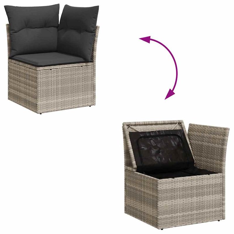 Casa si Gradina - Gradina si terasa - Mobilier exterior - Seturi mobila gradina - Set canapele de gradina cu perne, 7piese gri deschis poliratan - Infinity.ro
