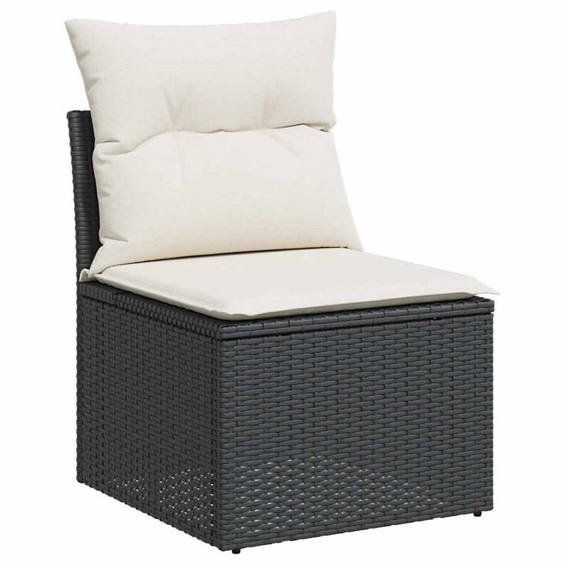 Casa si Gradina - Gradina si terasa - Mobilier exterior - Seturi mobila gradina - Set mobilier de gradina cu perne, 9 piese, negru, poliratan - Infinity.ro