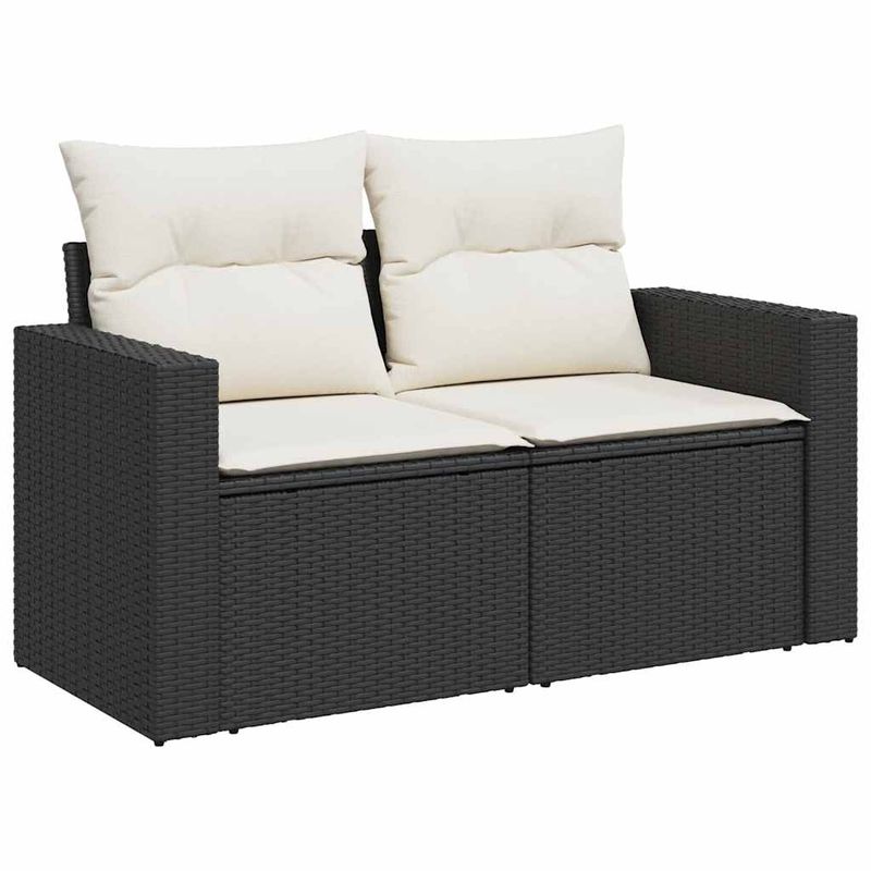 Casa si Gradina - Gradina si terasa - Mobilier exterior - Seturi mobila gradina - Set mobilier de gradina cu perne, 9 piese, negru, poliratan - Infinity.ro