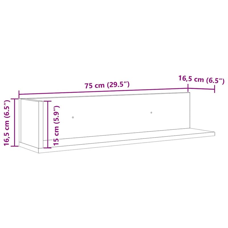 Casa si Gradina - Mobilier - Biblioteci si rafturi - Rafturi - Rafturi perete 2 buc. lemn vechi 75x16,5x16,5 cm lemn prelucrat - Infinity.ro