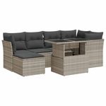 Casa si Gradina - Gradina si terasa - Mobilier exterior - Seturi mobila gradina - Set canapele de gradina cu perne, 7piese gri deschis poliratan - Infinity.ro