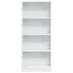 Casa si Gradina - Mobilier - Biblioteci si rafturi - Biblioteci - Biblioteca, alb extralucios, 60x24x143 cm, lemn prelucrat - Infinity.ro
