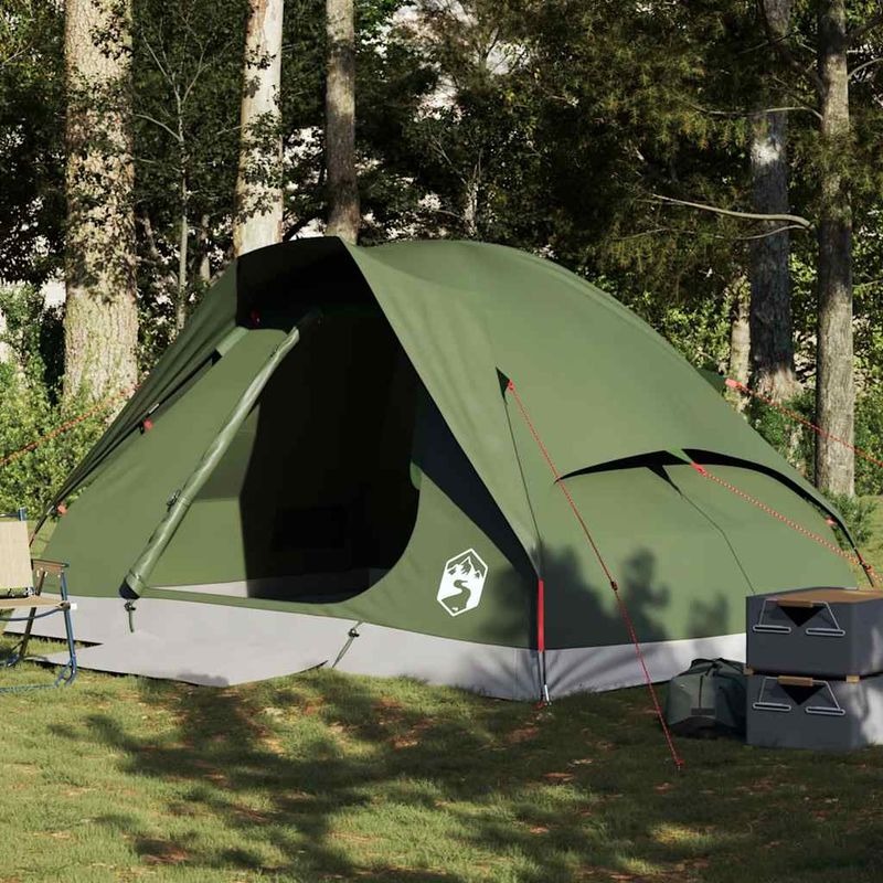 Sport si Outdoor - Camping - Corturi camping - Cort camping cupola 4 persoane verde masliniu impermeabil - Infinity.ro