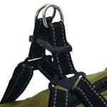 Petshop - Articole imbracaminte - Haine animale - Haina caini cu ham impermeabila reflectorizanta verde kaki, 3XL - Infinity.ro