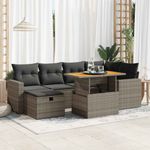 Casa si Gradina - Gradina si terasa - Mobilier exterior - Seturi mobila gradina - Set canapele gradina cu perne 8 piese gri poliratan/lemn acacia - Infinity.ro