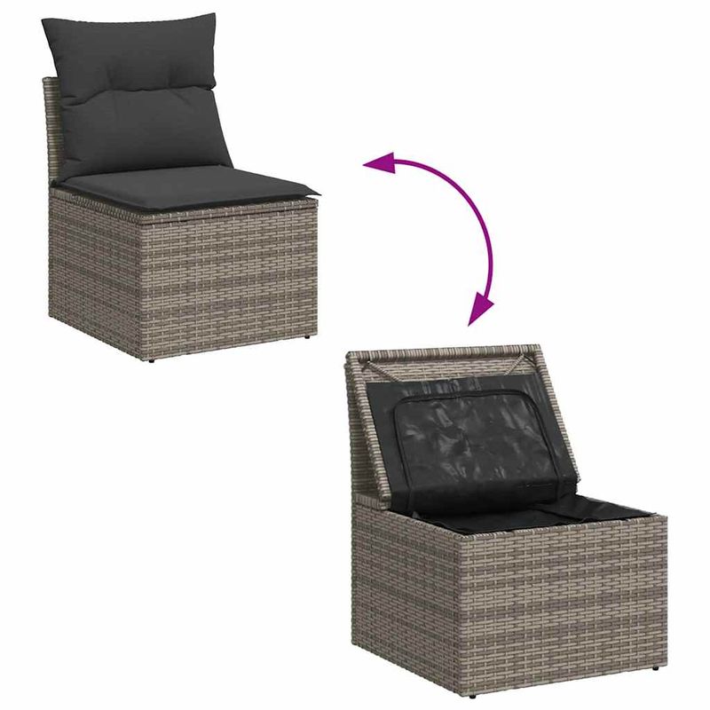 Casa si Gradina - Gradina si terasa - Mobilier exterior - Seturi mobila gradina - Set canapele de gradina cu perne, 8 piese, gri, poliratan - Infinity.ro