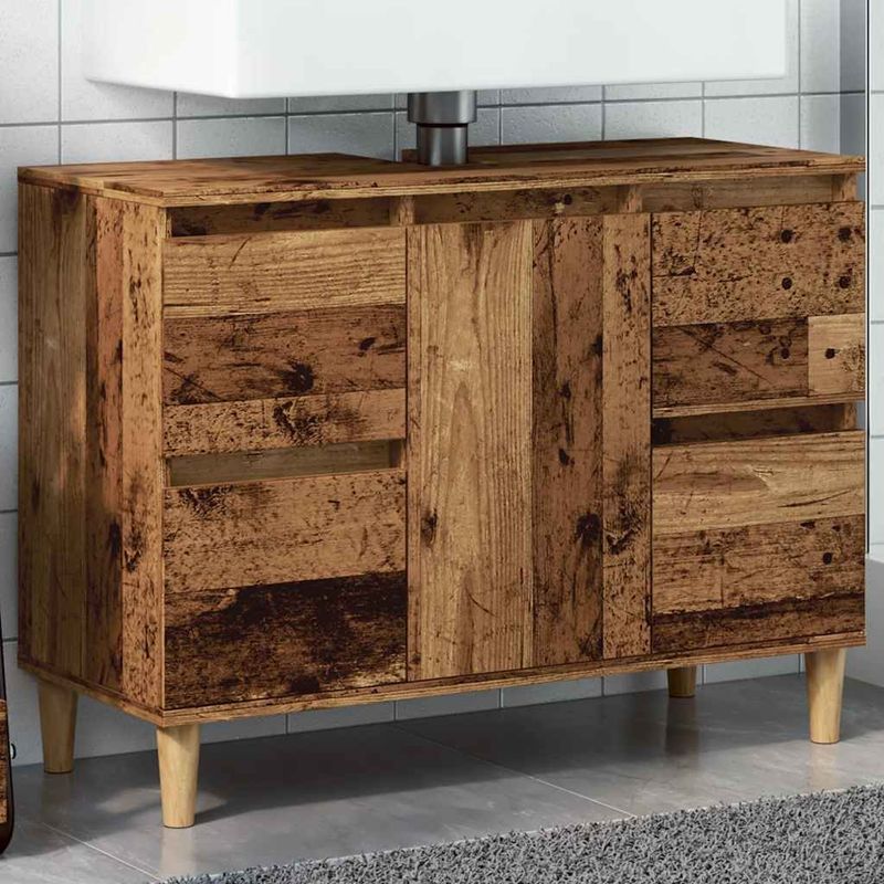 Casa si Gradina - Mobilier - Mobilier baie - Comode baie - Dulap de chiuveta, lemn vechi, 80x33x60 cm, lemn prelucrat - Infinity.ro