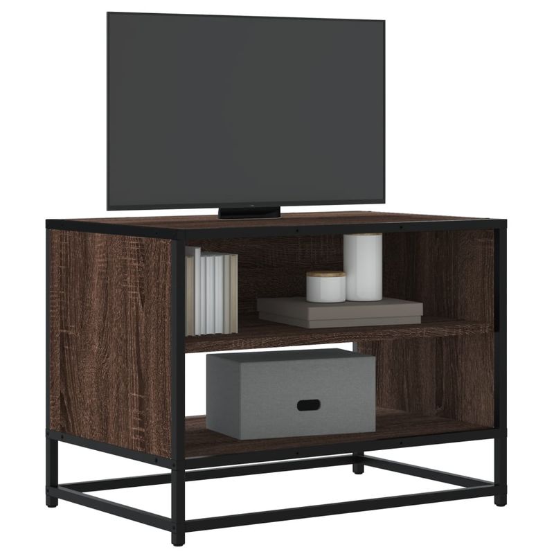 Casa si Gradina - Mobilier - Comode si corpuri - Comode - Comoda TV, stejar maro, 61x40x46 cm lemn prelucrat si metal - Infinity.ro