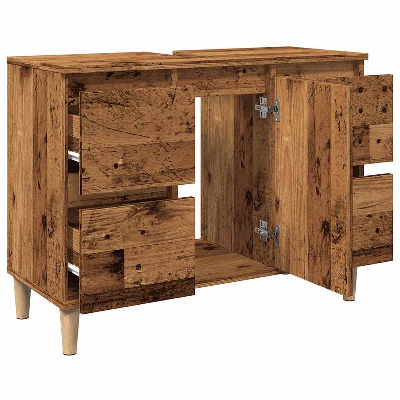 Casa si Gradina - Mobilier - Mobilier baie - Comode baie - Dulap de chiuveta, lemn vechi, 80x33x60 cm, lemn prelucrat - Infinity.ro