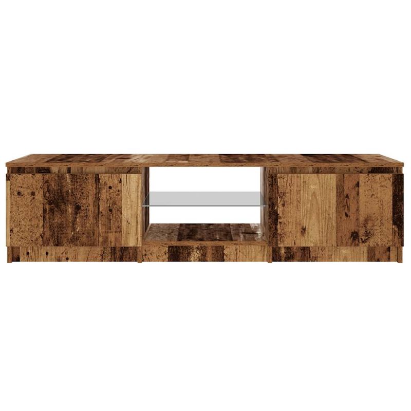 Casa si Gradina - Mobilier - Comode si corpuri - Comode - Dulap TV cu lumini LED lemn vechi 140x40x35,5 cm lemn prelucrat - Infinity.ro