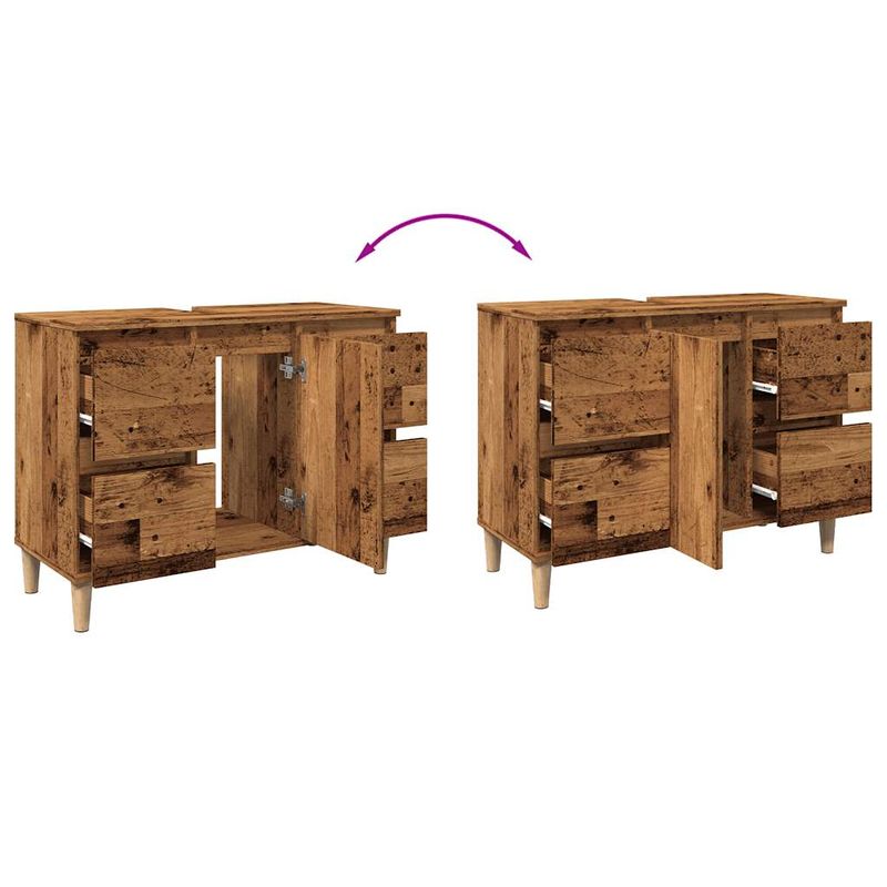 Casa si Gradina - Mobilier - Mobilier baie - Comode baie - Dulap de chiuveta, lemn vechi, 80x33x60 cm, lemn prelucrat - Infinity.ro