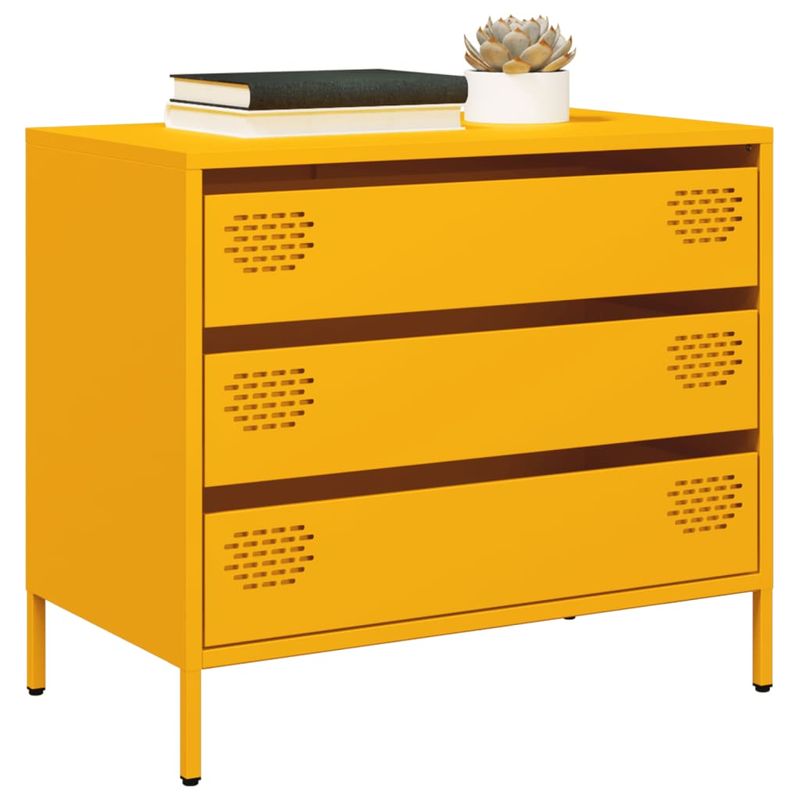 Casa si Gradina - Mobilier - Comode si corpuri - Comode - Dulap, galben mustar, 68x39x58,5 cm, otel laminat la rece - Infinity.ro