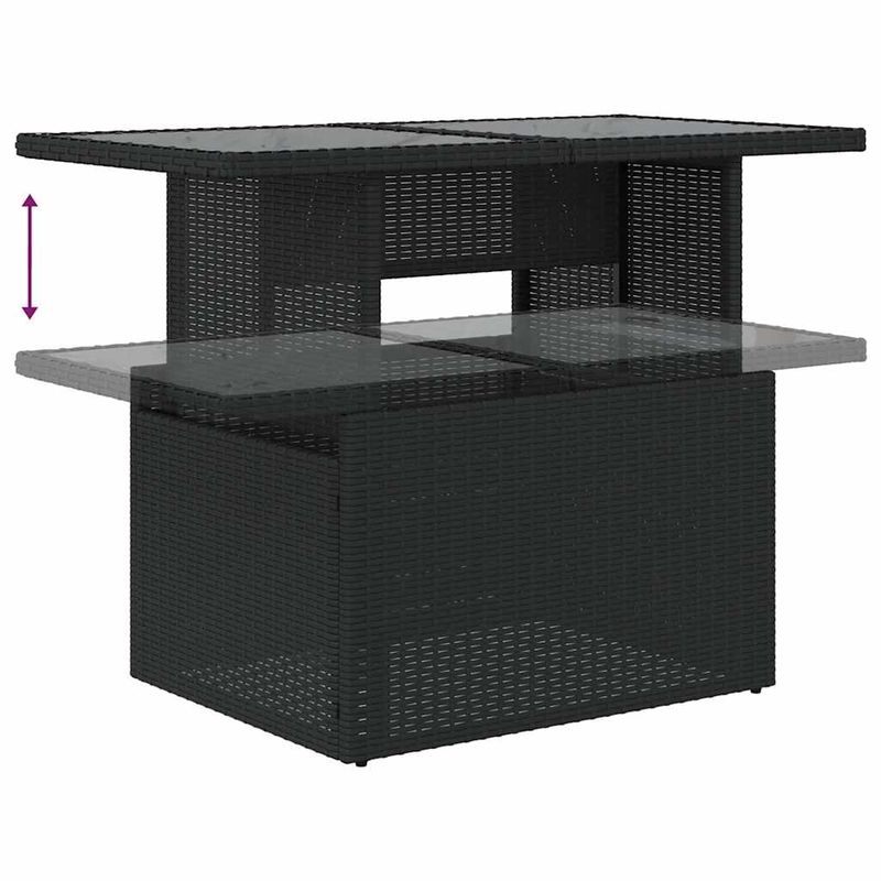 Casa si Gradina - Gradina si terasa - Mobilier exterior - Seturi mobila gradina - Set mobilier de gradina cu perne, 6 piese, negru, poliratan - Infinity.ro