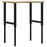 Casa si Gradina - Constructii - Scule de mana si unelte - Mese si bancuri de lucru - Banc lucru 80x60x(71,5-98) cm lemn masiv stejar, negru și natural - Infinity.ro
