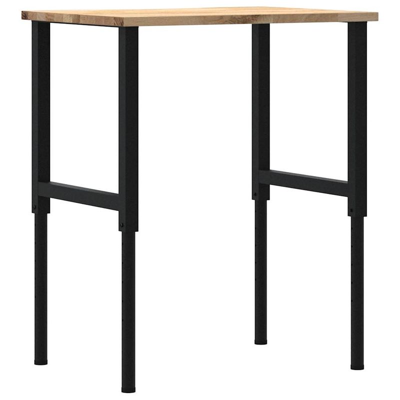 Casa si Gradina - Constructii - Scule de mana si unelte - Mese si bancuri de lucru - Banc lucru 80x60x(71,5-98) cm lemn masiv stejar, negru și natural - Infinity.ro