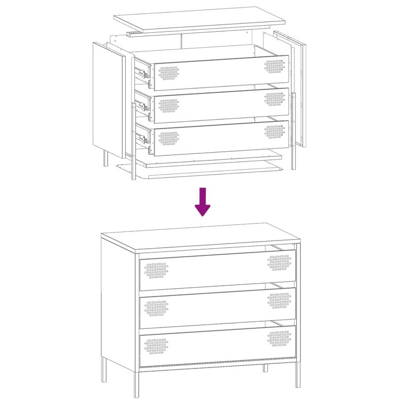 Casa si Gradina - Mobilier - Comode si corpuri - Comode - Dulap, galben mustar, 68x39x58,5 cm, otel laminat la rece - Infinity.ro