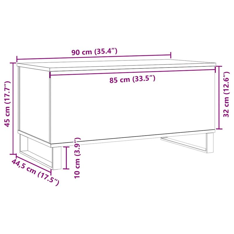 Casa si Gradina - Mobilier - Mese si birouri - Masute de cafea - Masuta de cafea, lemn vechi, 90x44,5x45 cm, lemn prelucrat - Infinity.ro
