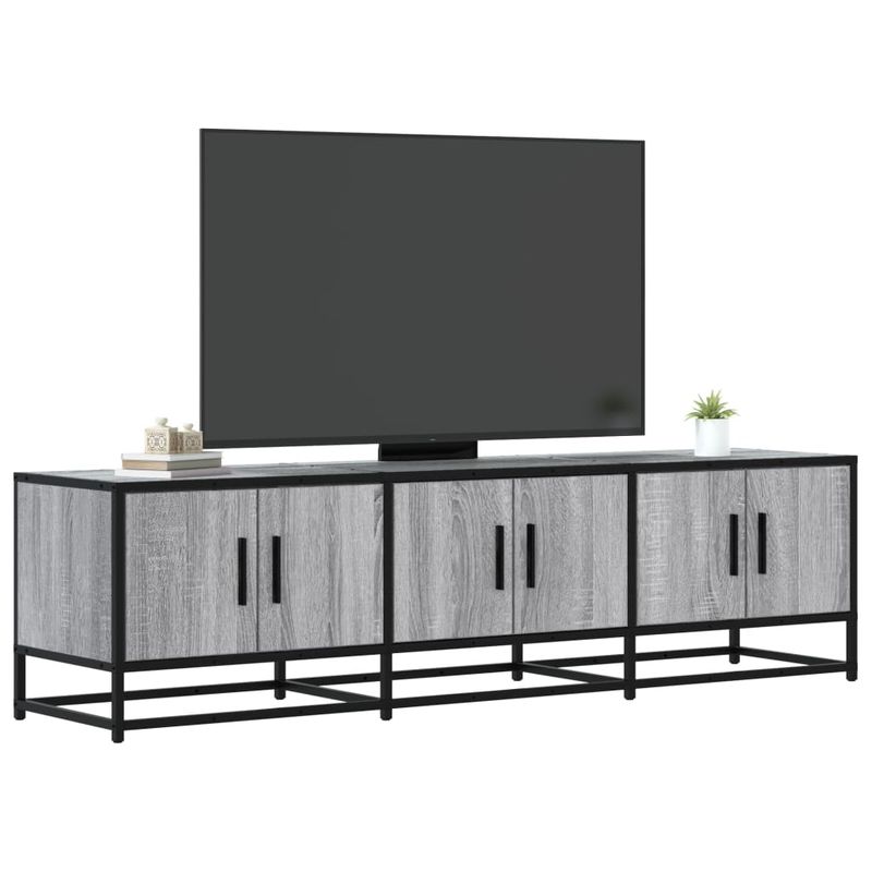 Casa si Gradina - Mobilier - Comode si corpuri - Comode - Dulap TV, gri sonoma, 150x35x41 cm, lemn prelucrat si metal - Infinity.ro