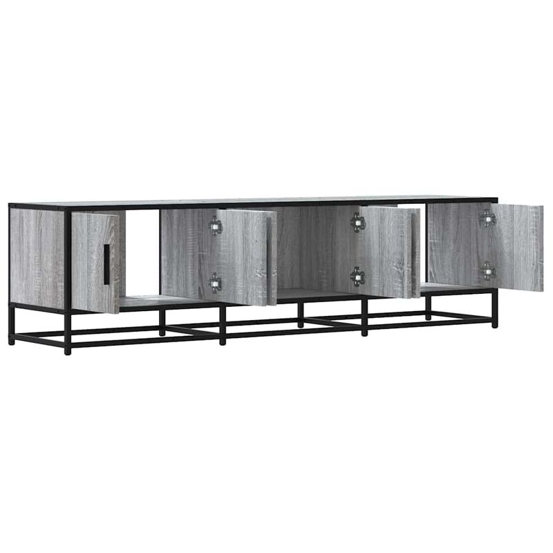 Casa si Gradina - Mobilier - Comode si corpuri - Comode - Dulap TV, gri sonoma, 150x35x41 cm, lemn prelucrat si metal - Infinity.ro