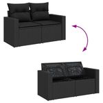 Casa si Gradina - Gradina si terasa - Mobilier exterior - Seturi mobila gradina - Set mobilier de gradina cu perne, 8 piese, negru, poliratan - Infinity.ro