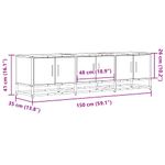 Casa si Gradina - Mobilier - Comode si corpuri - Comode - Dulap TV, gri sonoma, 150x35x41 cm, lemn prelucrat si metal - Infinity.ro