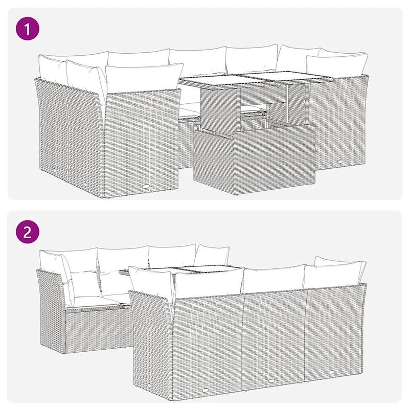 Casa si Gradina - Gradina si terasa - Mobilier exterior - Seturi mobila gradina - Set canapele de gradina cu perne, 7 piese, negru, poliratan - Infinity.ro