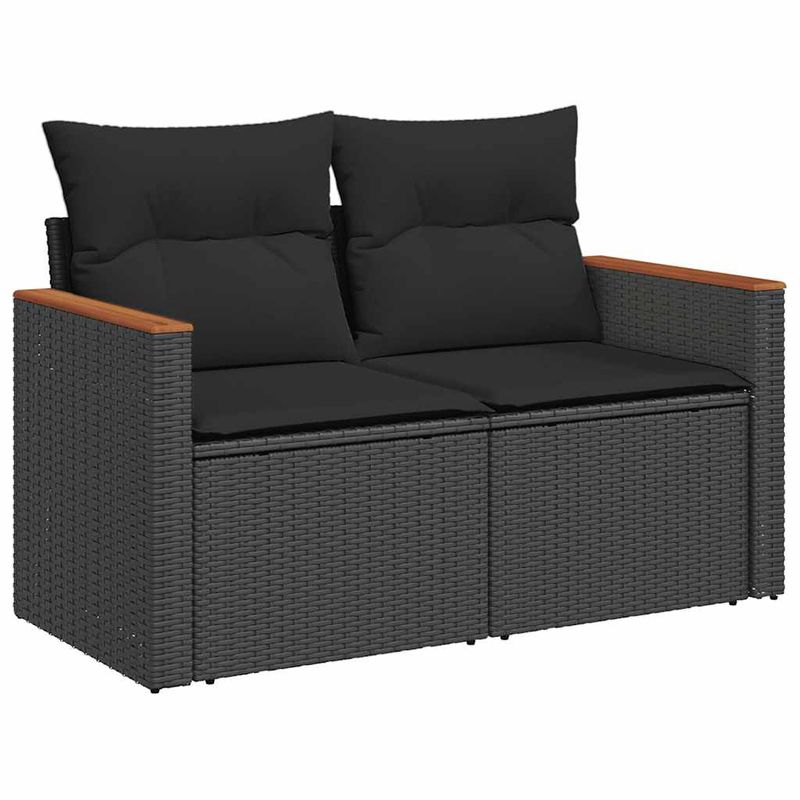 Casa si Gradina - Gradina si terasa - Mobilier exterior - Seturi mobila gradina - Set canapele de gradina cu perne, 7 piese, negru, poliratan - Infinity.ro
