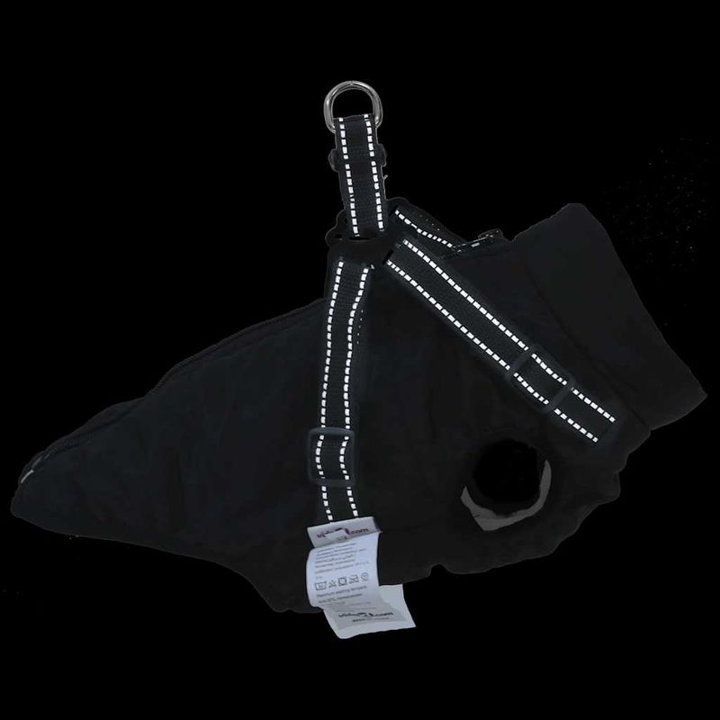 Petshop - Articole imbracaminte - Haine animale - Haina caini cu ham impermeabila reflectorizanta, negru, XL - Infinity.ro