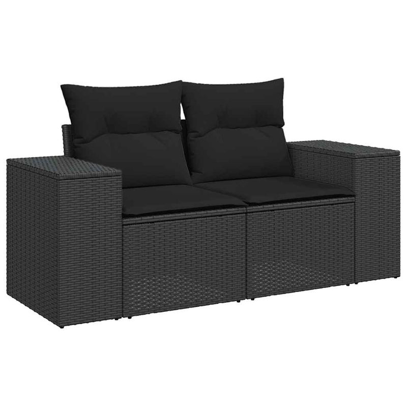 Casa si Gradina - Gradina si terasa - Mobilier exterior - Seturi mobila gradina - Set canapele de gradina cu perne, 7 piese, negru, poliratan - Infinity.ro