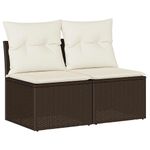 Casa si Gradina - Gradina si terasa - Mobilier exterior - Seturi mobila gradina - Set canapele de gradina, 2 piese, cu perne, maro poliratan maro - Infinity.ro