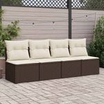 Casa si Gradina - Gradina si terasa - Mobilier exterior - Seturi mobila gradina - Set canapele de gradina, 2 piese, cu perne, maro poliratan maro - Infinity.ro