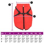 Petshop - Articole imbracaminte - Haine animale - Haina caini cu ham impermeabila reflectorizanta, rosu, 3XL - Infinity.ro