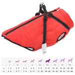 Petshop - Articole imbracaminte - Haine animale - Haina caini cu ham impermeabila reflectorizanta, rosu, 3XL - Infinity.ro