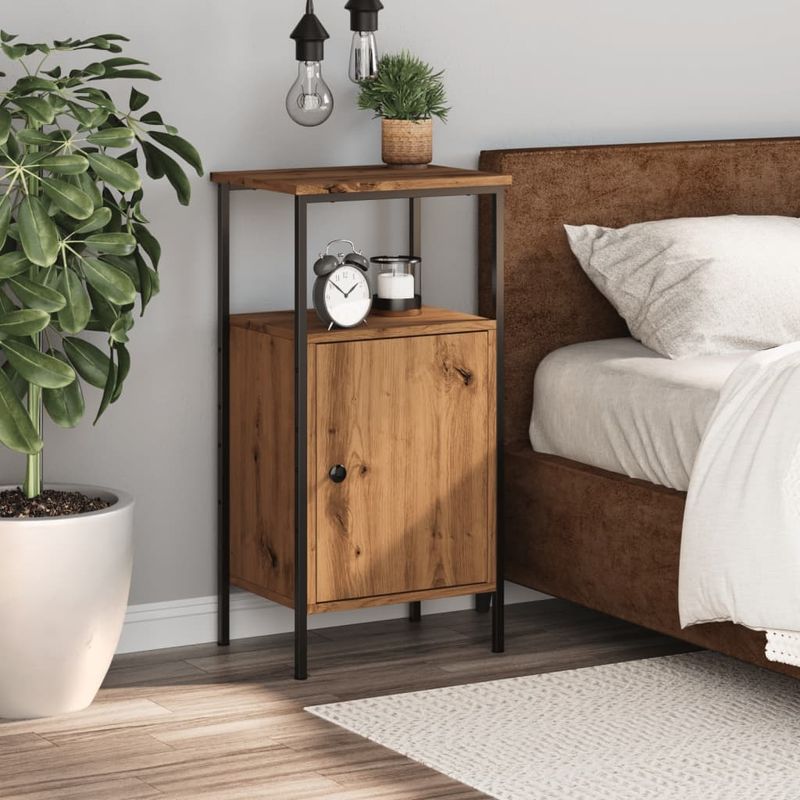 Casa si Gradina - Mobilier - Comode si corpuri - Noptiere - Noptiera, stejar artizanal, 41x31x80 cm, lemn prelucrat - Infinity.ro