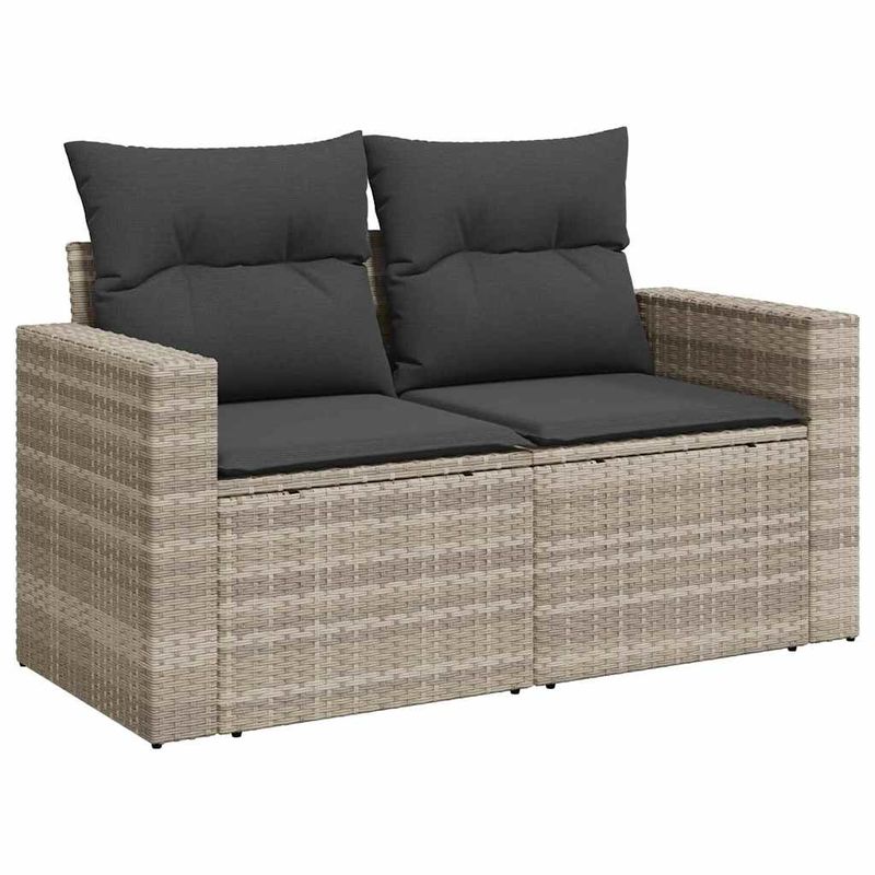 Casa si Gradina - Gradina si terasa - Mobilier exterior - Seturi mobila gradina - Set canapele de gradina cu perne, 7piese gri deschis poliratan - Infinity.ro