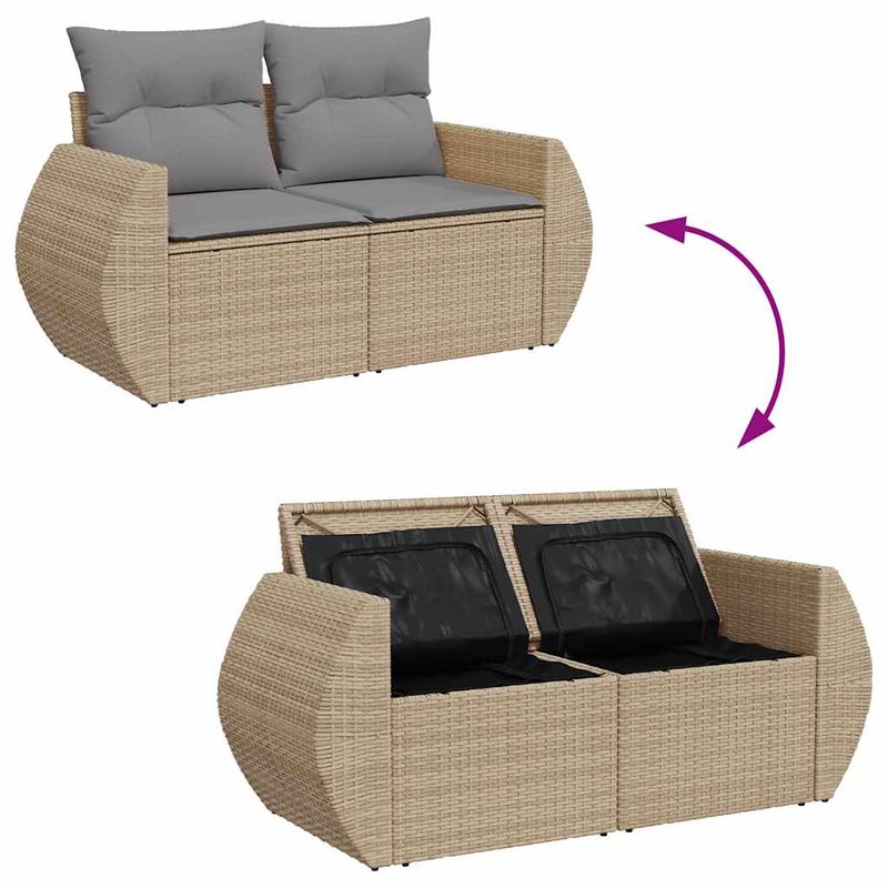 Casa si Gradina - Gradina si terasa - Mobilier exterior - Seturi mobila gradina - Set canapele de gradina cu perne, 6 piese, bej, poliratan - Infinity.ro